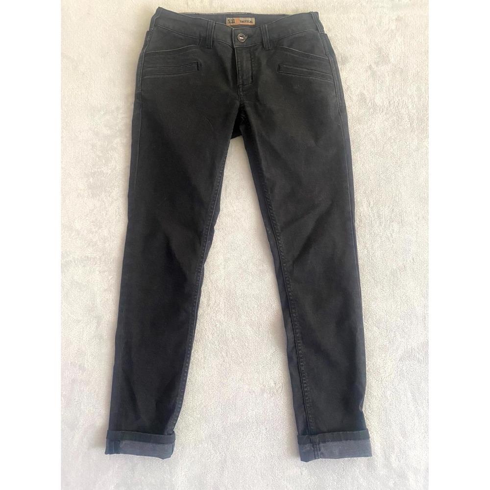 5.11 Tactical Britta Skinny Jeans Womens 4 Black‎ Denim Cotton Stretch Low Rise